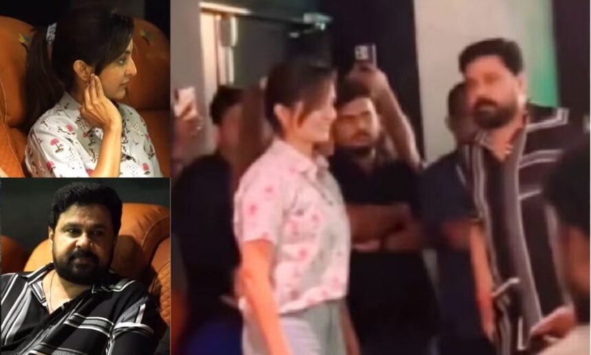 Dileep and Manju Warrier shaking hands and smiling at the Magic Frames multiplex inauguration in Kakkanad has gone viral online.